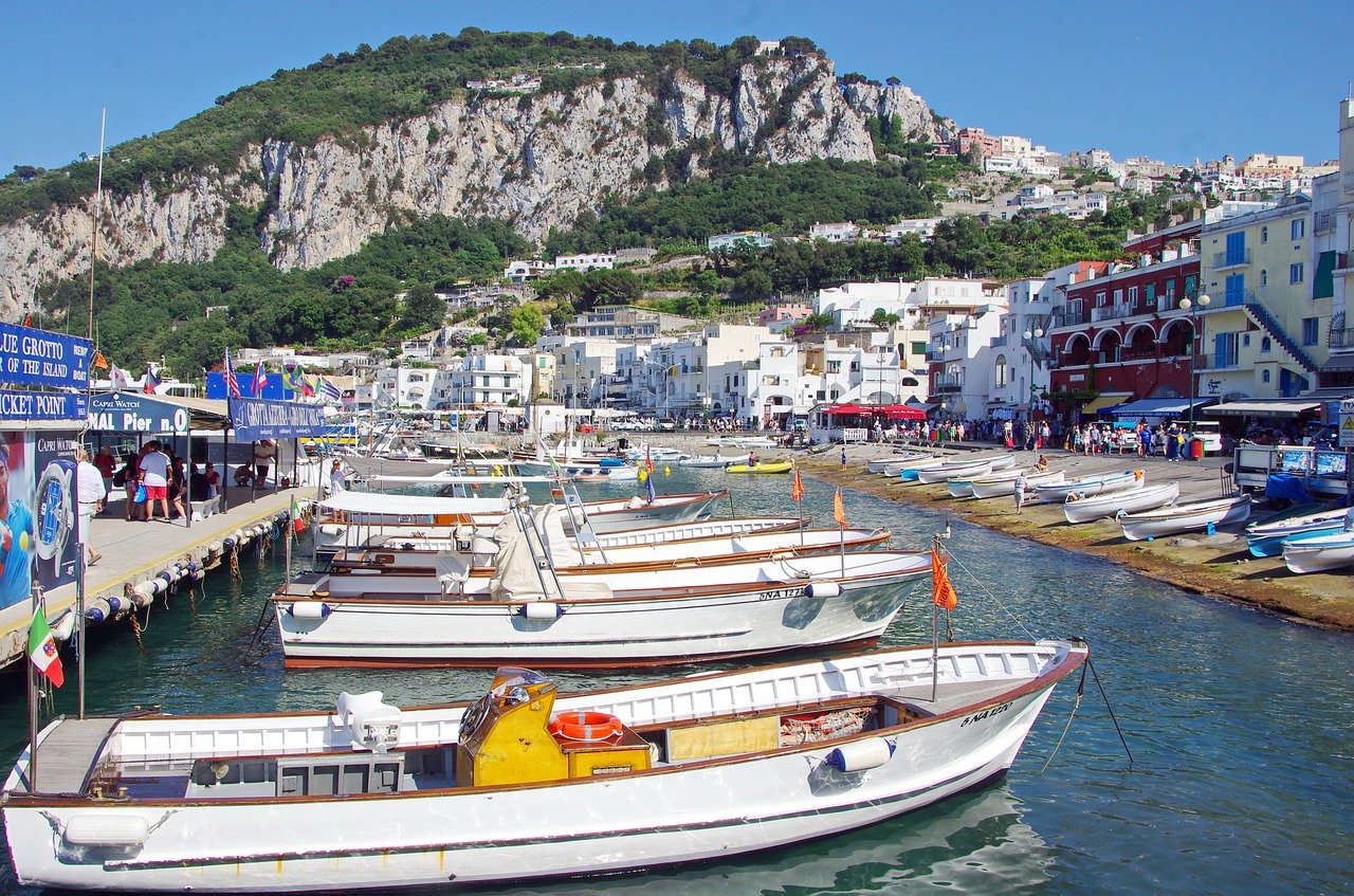 Capri Port with Boats