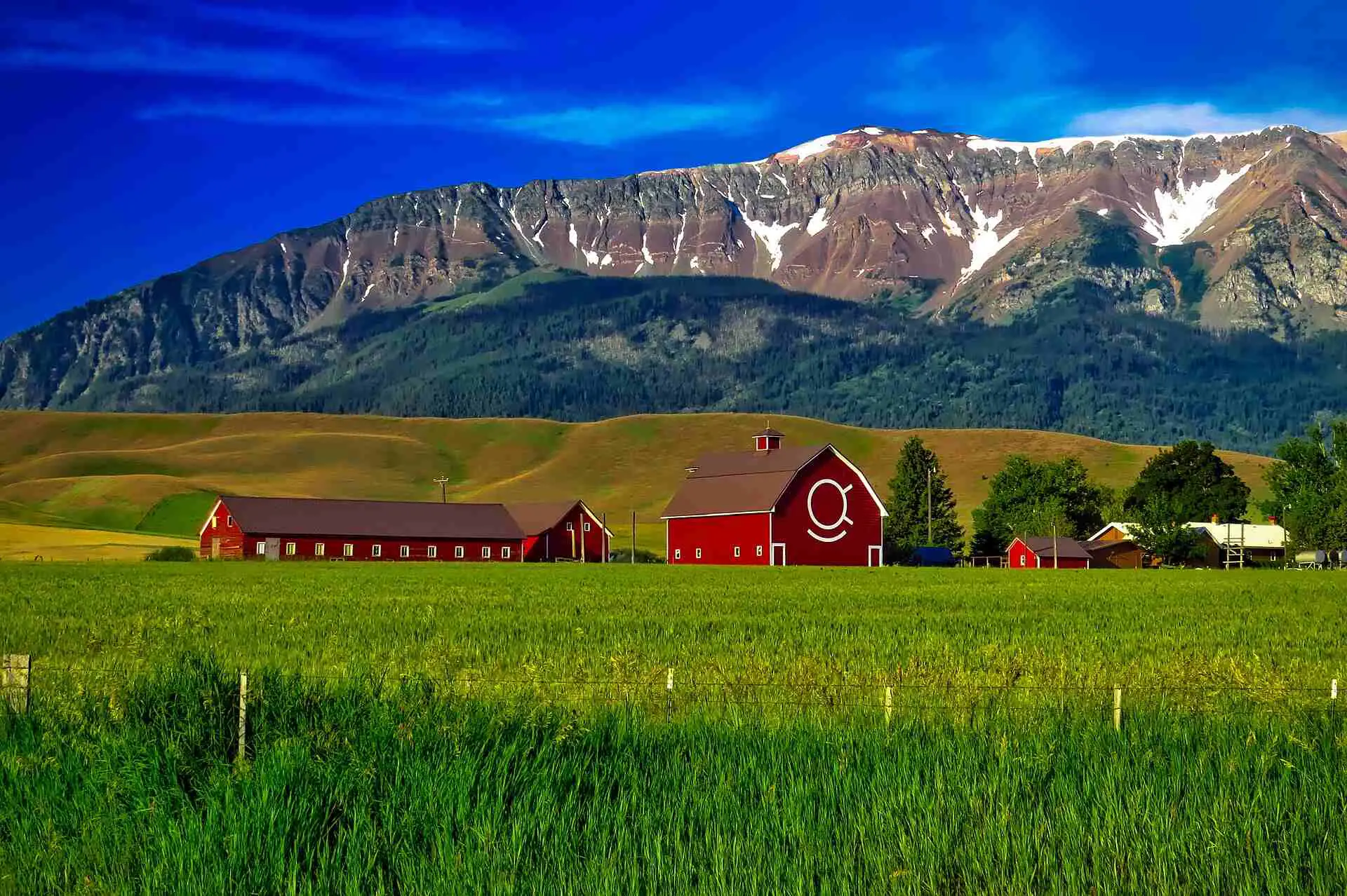 Oregon Farm Mountains